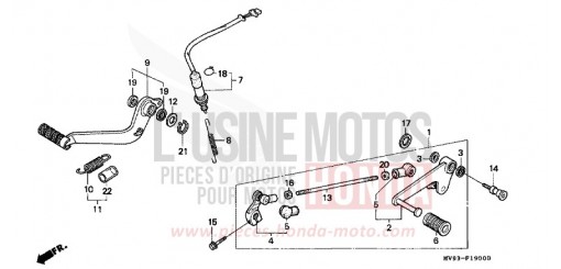 PEDALE DE FREIN/PEDALE DE CHANGEMENT CBR600FN de 1992